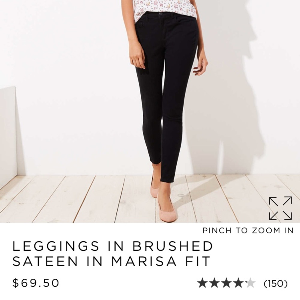 Black LOFT petite skinny jeans/leggings